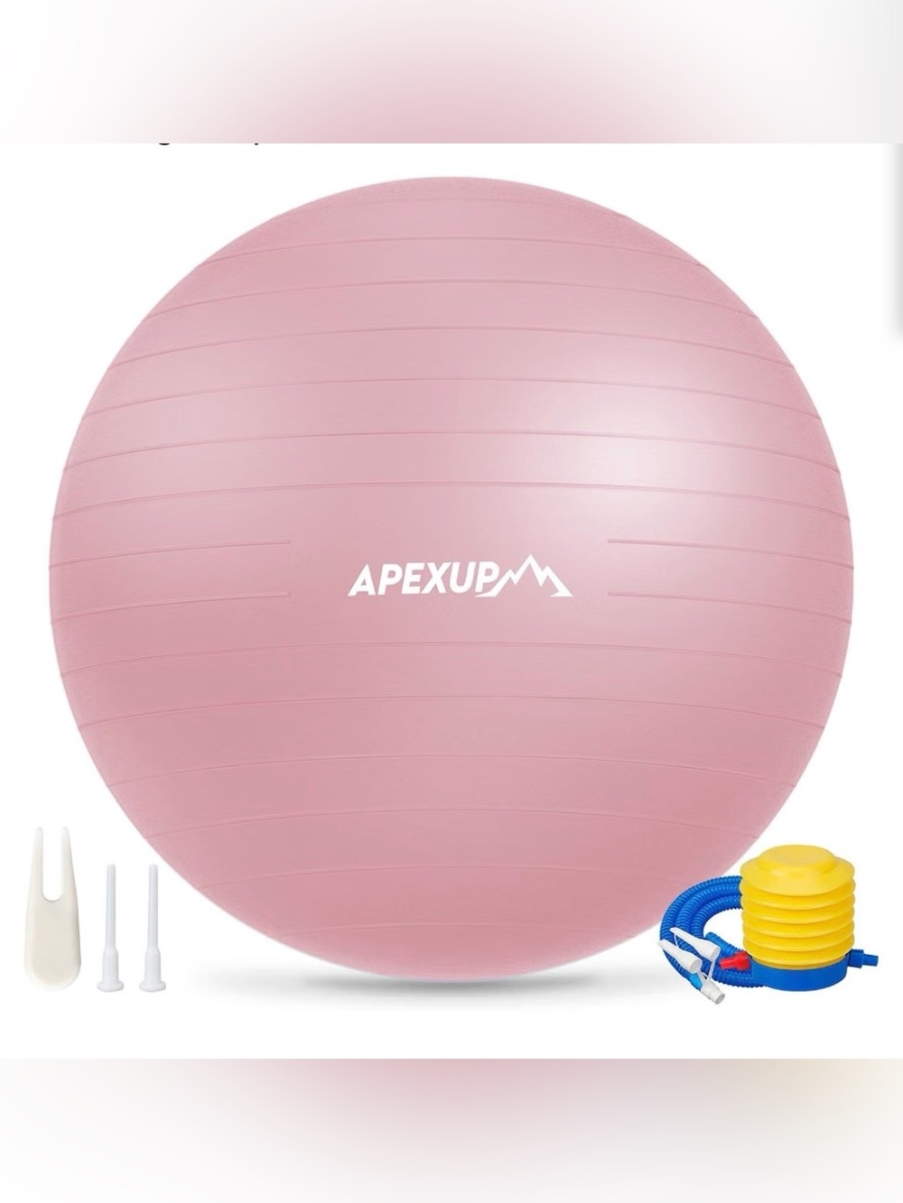 Apexup 45cm (18") Exercise Yoga Ball with Foot Pump – Pink – Size Small NIB